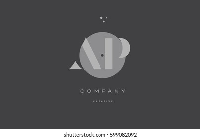 ap a p  grey modern stylish alphabet dot dots eps company letter logo design vector icon template 