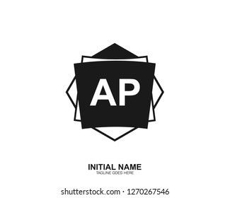 AP A P Initial logo letter with minimalist concept vector
