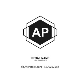 AP A P Initial logo letter with minimalist concept vector