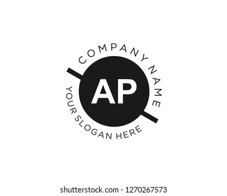 AP A P Initial logo letter with minimalist concept vector