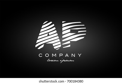 AP A P letter logo combination black white alphabet vector creative company icon design template modern