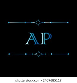 AP A P letter logo design. Initial letter AP linked circle uppercase monogram logo red and blue. AP logo, A P design. ap, a p