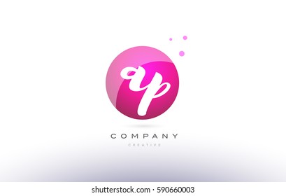 ap a p  sphere pink 3d alphabet company letter combination logo hand writting written design vector icon template 