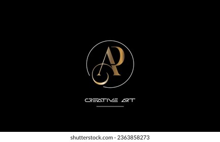 AP, PA, A, P abstract letters logo monogram