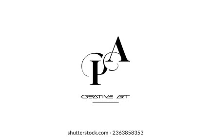 AP, PA, A, P letras abstractas monograma