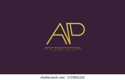 AP PA abstract vector logo monogram template