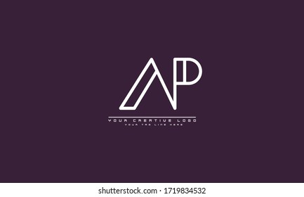 AP PA abstract vector logo monogram template