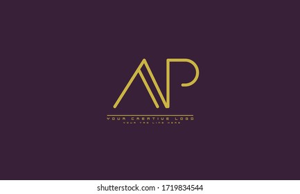 AP PA abstract vector logo monogram template