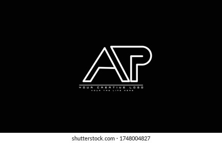 AP PA abstract vector logo monogram template