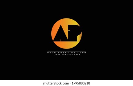 Plantilla de monograma del logotipo del vector abstracto de PA PA