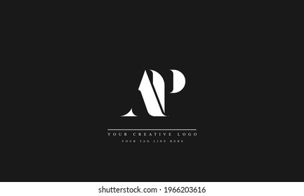 AP PA abstract vector logo monogram template