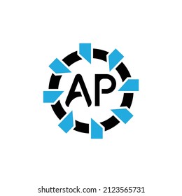 AP PA-Buchstaben basierend auf dem ursprünglichen Symbol-Logo, kreativ einzigartig und stilvoll 