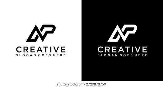 Conceito de design de logotipo vetorial de carta inicial AP ou PA