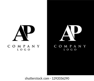 ap, pa letter logo design vector, with white and black color that can be used for any creative business.