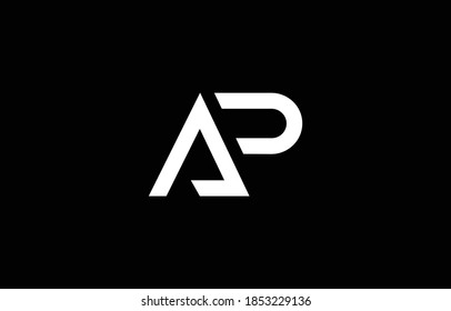 AP PA Logo Design Konzept mit Hintergrund. Initial basierter kreativer Minimal-Monogramm-Icon-Buchstabe. Modernes luxuriöses Alphabet, Vektordesign