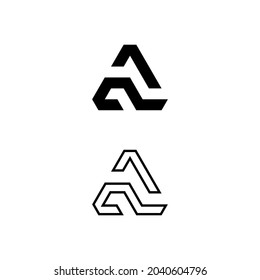 AP- oder PA-Logo-Monogramm mit Dreieck-Design-Vorlage einzeln auf schwarzem Logo