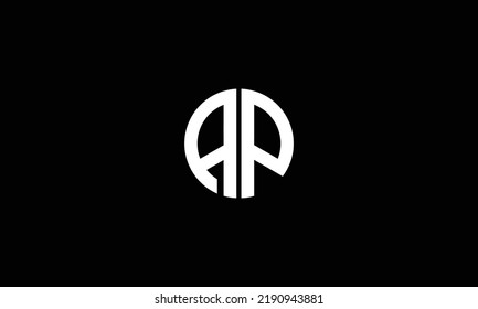 AP PA logotipo inicial moderno con vector de diseño de círculo, con color blanco y negro que se puede utilizar para cualquier negocio creativo.