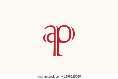 ap or pa and a or p Letter Initial Logo Design Template Vector Illustration