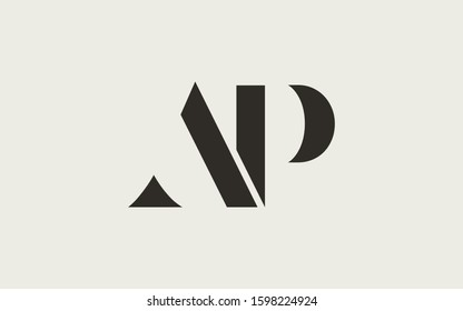 AP or PA and A or P Uppercase Letter Initial Logo Design Template Vector Illustration