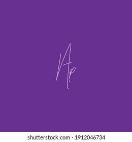 Ap purple background handwritten logo