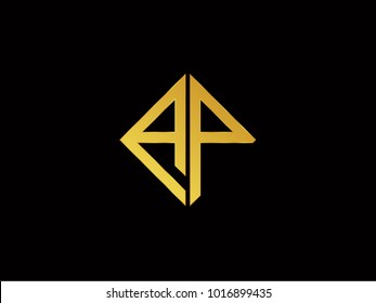 AP square shape Gold color logo