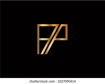 AP square shape gold vector design