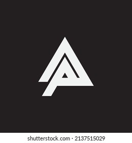 AP triangle monogram design logo template.