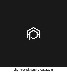 AP typographic logo in hexgon shape for real estate firm