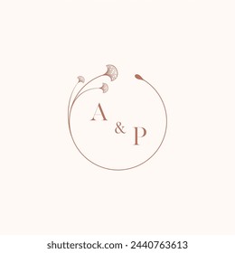 Diseños de logotipo de monograma de boda AP como inspiración