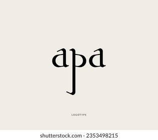 apa combination letters logo design. Vector illustration.