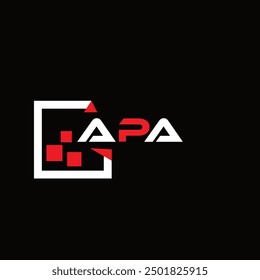  Logotipo de letra minimalista creativa APA.  Diseño único del logotipo de la letra del alfabeto de las iniciales del Vector de APA
