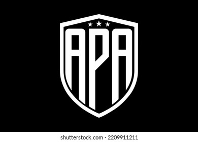 APA letter logo. APA letter design with black background. This is gold letter logo. Use stylist fashion logo. Decorative design.