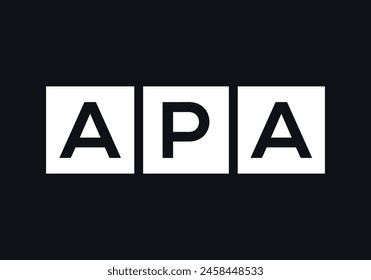 Plantilla de Vector de diseño de logotipo APA. Letra inicial APA Logo Design