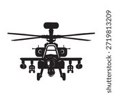 Apache Attack Helicopter Silhouette Vector