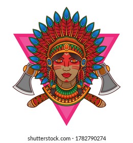 Apache Girl Logo, Vector EPS 10