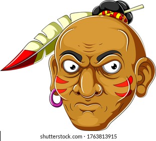 Apache Head cartoon of illustration 
