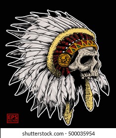 Apache Head Skull Color