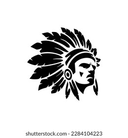 Apache indian chief logo design, American native