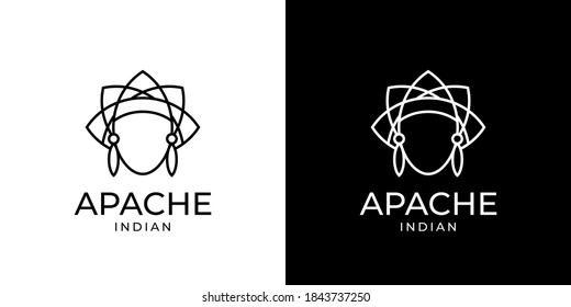 Apache indian logo monoline concept