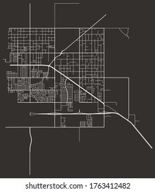 Apache Junction, Arizona, United States–urban vector city map, road transport network, downtown and suburbs view poster