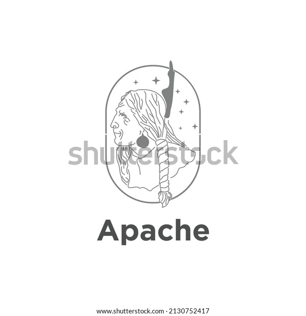 Apache logo for the company,\
vector illustration. Apache indian man head mascot logo vector\
image