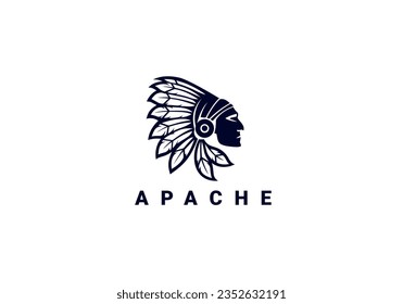 apache logo, apache, Indian, red indians