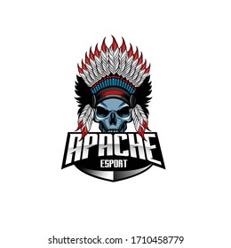 apache mascot esport logo design