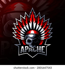 Apache mascot logo esport design