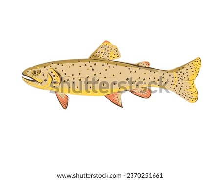 Apache Trout or Arizona Trout Side View WPA Art
