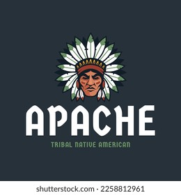 Apache vector illustration design. flat design.