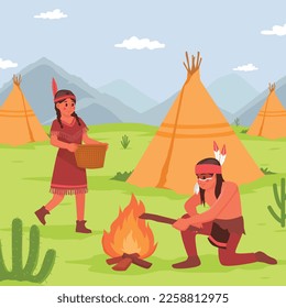 Apache vector illustration design. flat design.