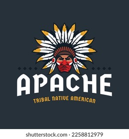 Apache vector illustration design. flat design.