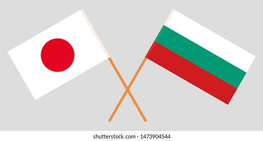 apan and Bulgaria. Crossed Japanese and Bulgarian flags