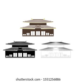 APAN NARA TODAI-JI Temple, Japan landmarks Isolated vector illustration